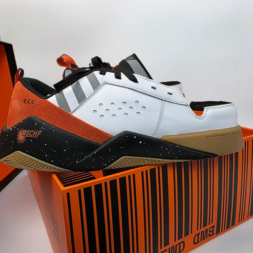 MSCHF BWD Sneakers White Orange Suede Backwards Shoes Mens Size 9